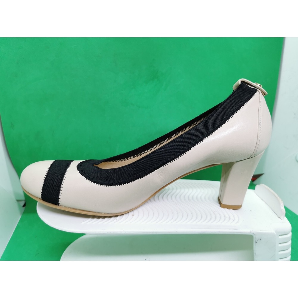 Stewart Weitzman Womens 6.5M Ivory with Black trim Pumps Heels - Picture 4 of 16